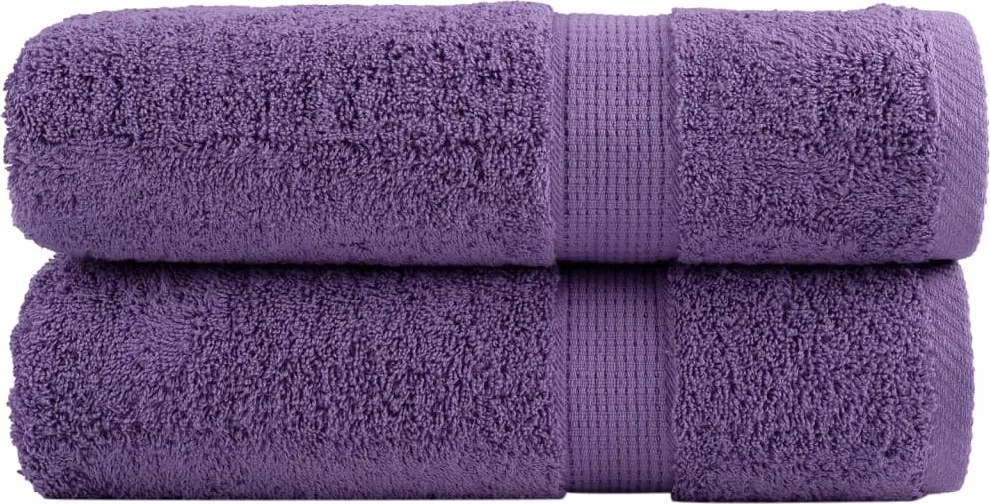 vidaXL Prosoape de mâini premium SOLUND 2 buc. violet 50x100 cm 600gsm