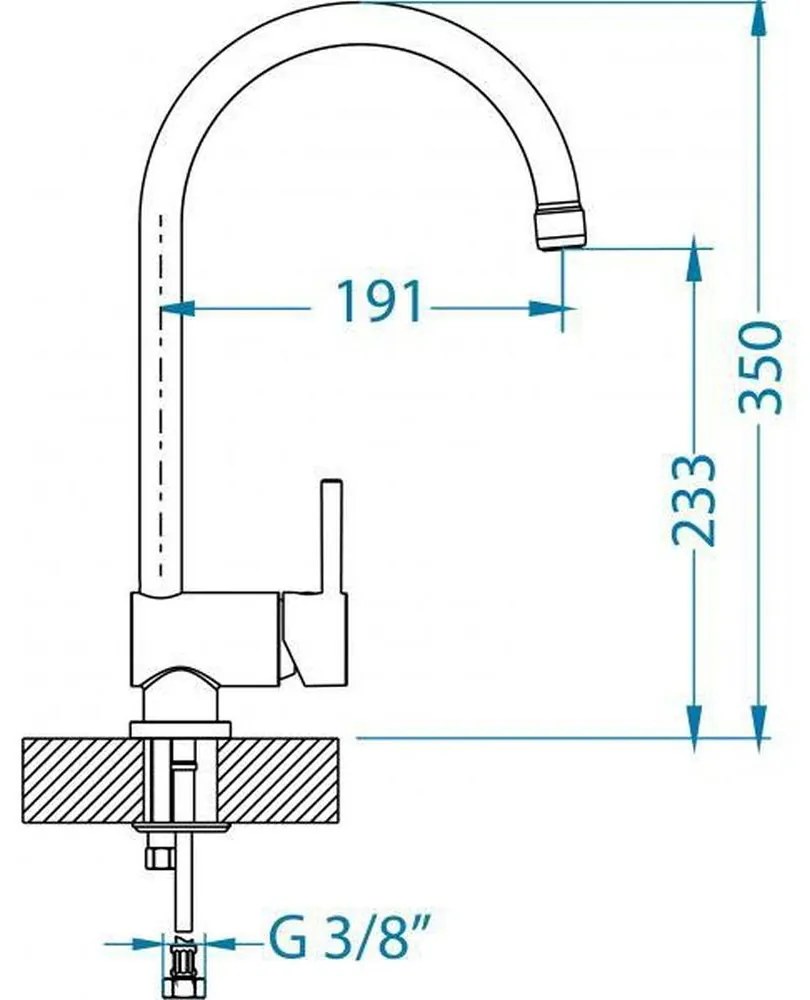 Baterie bucatarie cu pipa pivotanta alb mat Alveus Arc 110 Alb mat