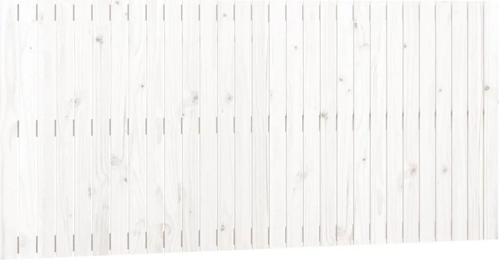 vidaXL Tăblie de pat pentru perete, alb, 185x3x90 cm, lemn masiv pin