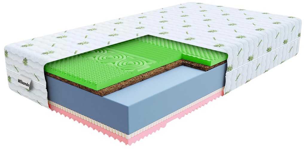 Saltea de cocos Sandra 160x200 Husă: AloeVera (husă suplimentară)