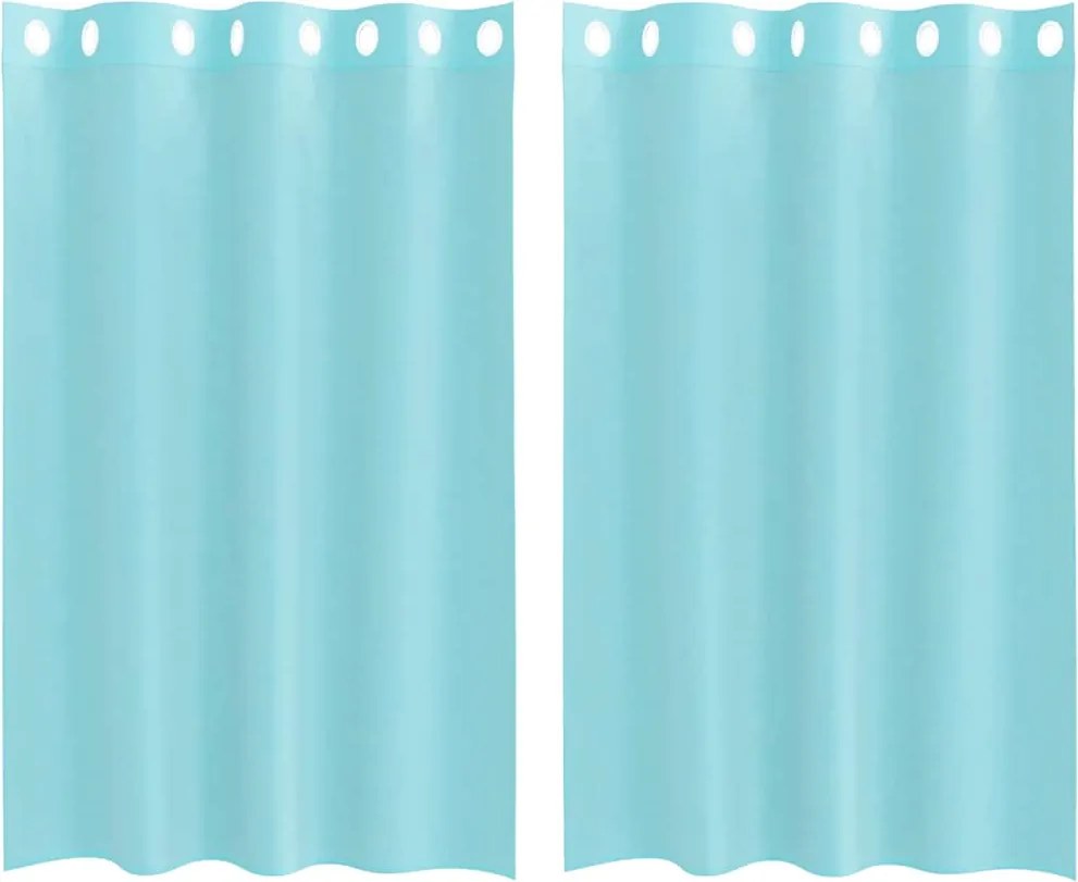 vidaXL Perdele Voile cu Oeje 2 buc Turcoaz