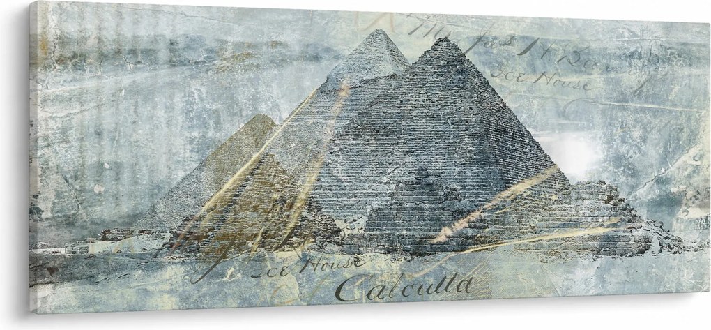 Tablou - Piramide în filtru albastru (120x50 cm)