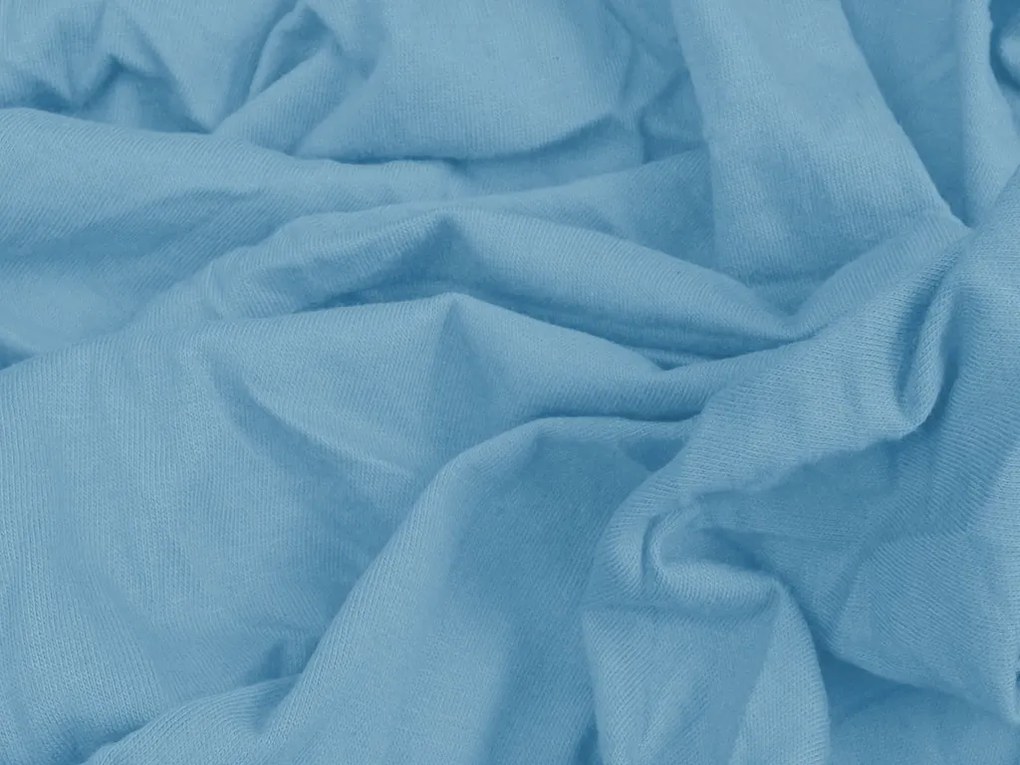 Cearsaf Jersey EXCLUSIVE cu elastic albastru deschis 200 x 220 cm