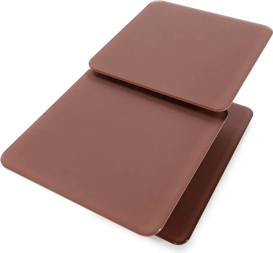 Măsuță de cafea teracotă din sticlă 54x115 cm Elvi – Marckeric