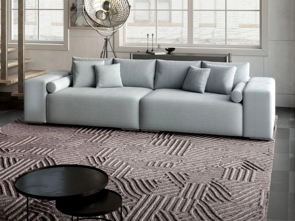 Canapea extensibilă dumonde cu ladă de depozitare si sezut confortabil din spuma high-density, Marbela Zoom Grey XXL 295x100 cm