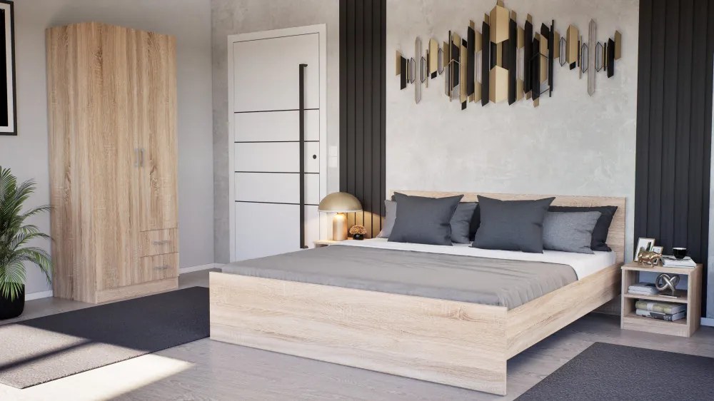 Dulap Miami 80x205 cm stejar sonoma-stejar sonoma