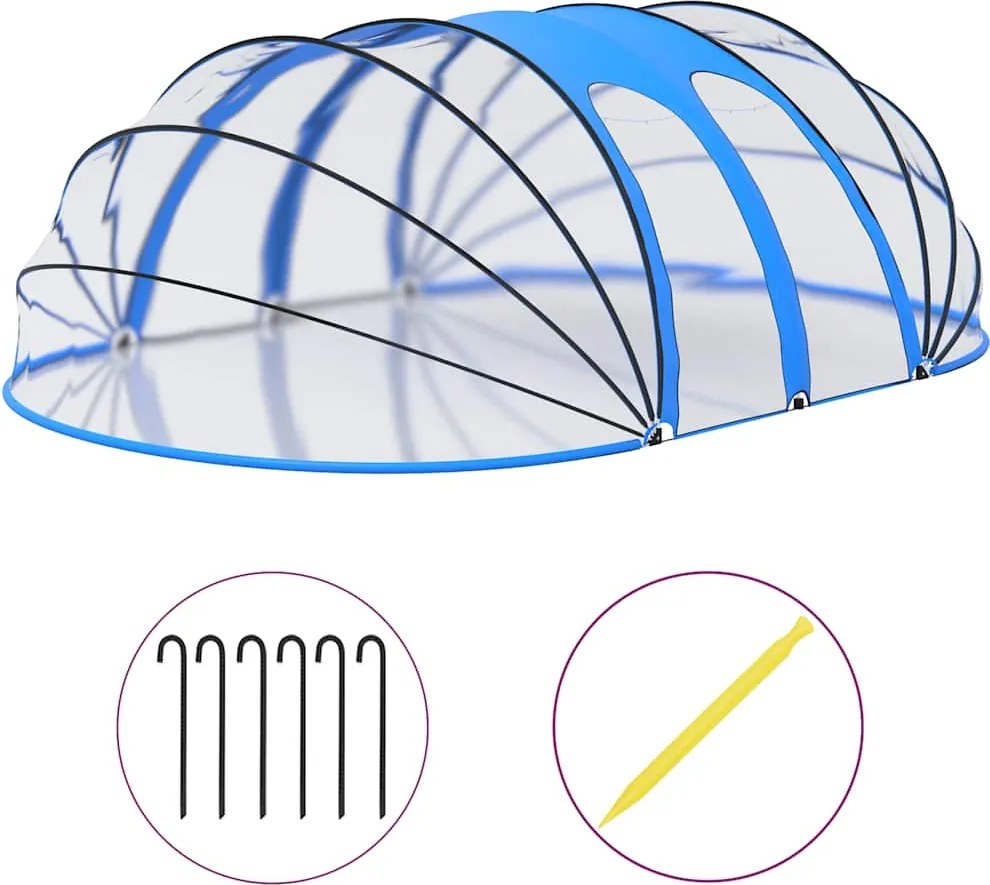 vidaXL Cupolă pentru piscină, 620x410x210 cm, oval