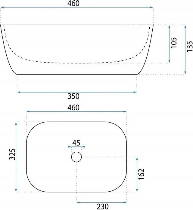 Lavoar pe blat Ceramic Basaro Hestia negru mat