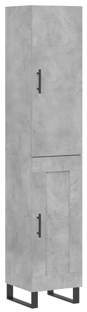 3199133 vidaXL Dulap înalt, gri beton, 34,5x34x180 cm, lemn prelucrat