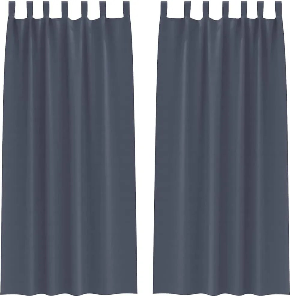 vidaXL Perdele Opaque cu Inel 2 pcs Antracit 245 x 140 cm Poliester