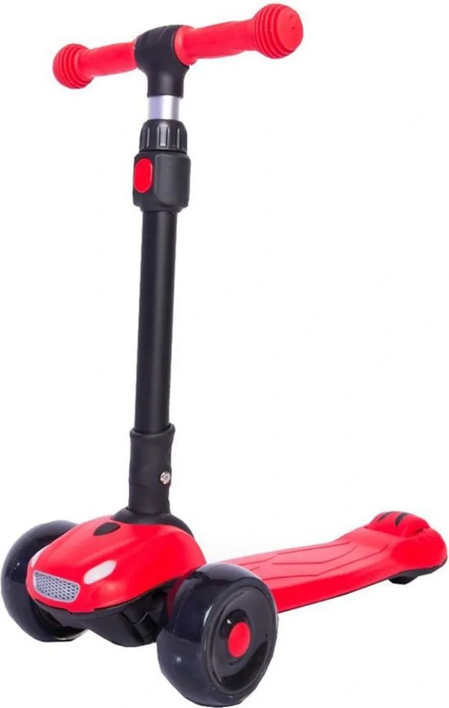 Trotineta copii cu roti luminoase din silicon NOVOKIDS™ Furious , cu melodii si lumini, 3 roti,pliabila, maner reglabil pe inaltime,maxim 50 kg,