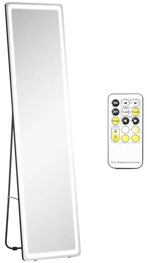 HOMCOM Măgic pe suport sau pe perete intensitate și culoare reglabile cu telecomandă 40 x 37 x 157,5H cm argintiu | Aosom Romania