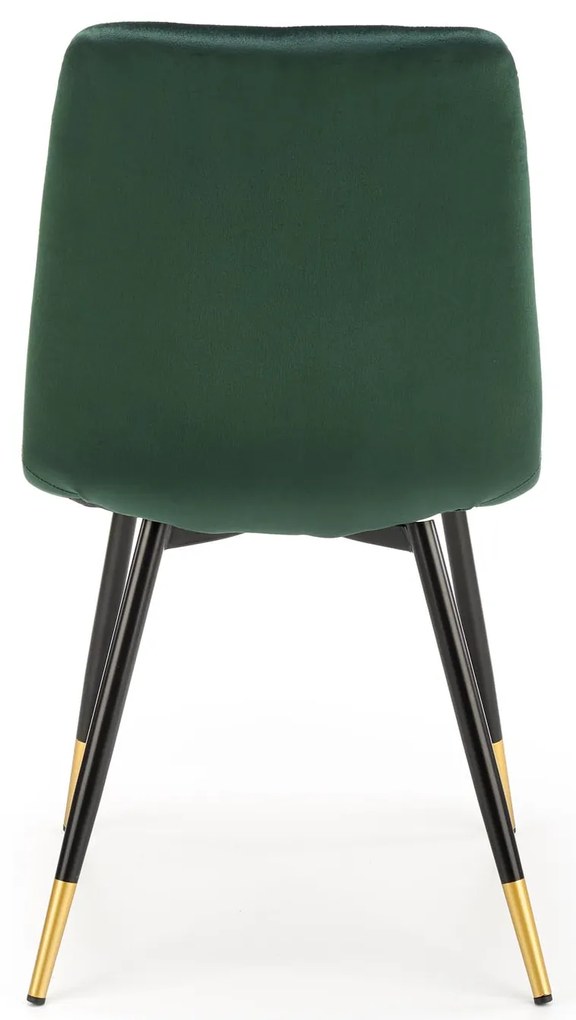 Scaun de sufragerie Kallan (verde închis + negru + auriu). 1039672