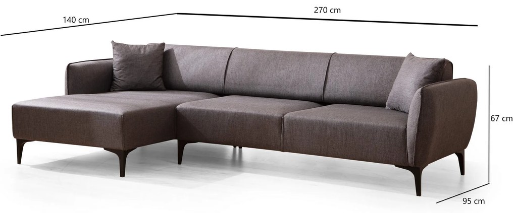Canapea de colț Belissimo Left - Dark Grey