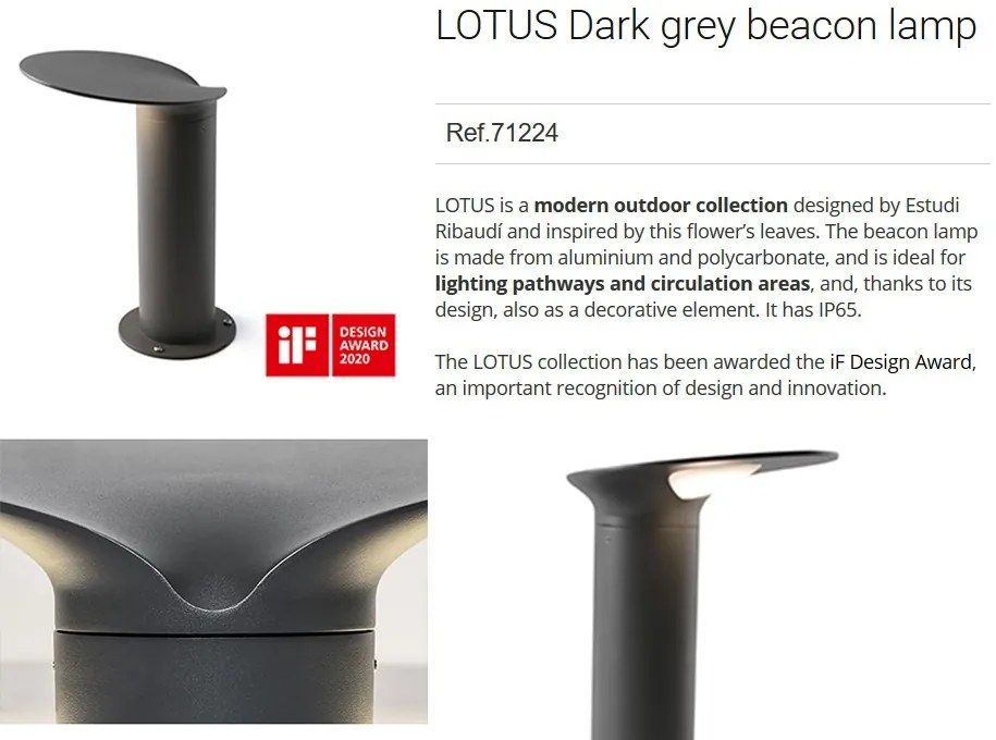 Mini Stalp LED exterior design modern decorativ IP65 LOTUS 71224