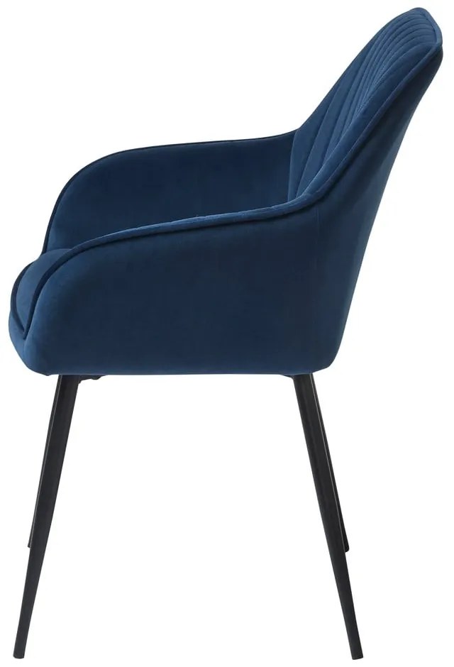 Set de scaune de sufragerie albastru închis cu cotiere 2 buc. tapițat Nolan Stripe – Unique Furniture