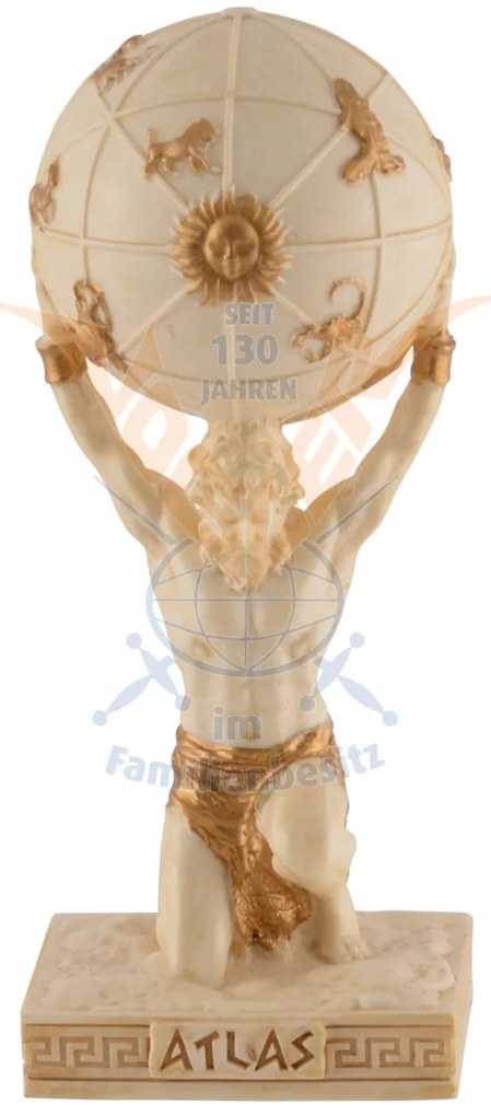 Mini statueta rasina cu finisaj alb marmura, mitologia greaca, Atlas