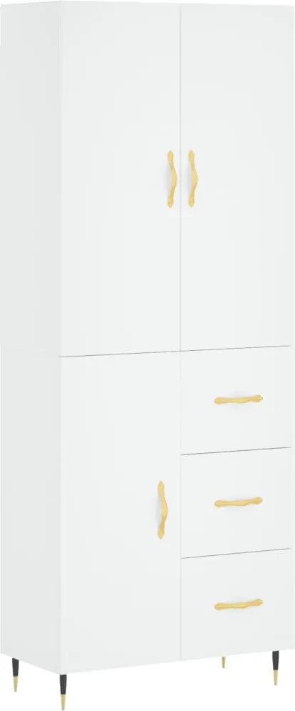 vidaXL Dulap înalt, alb, 69,5x34x180 cm, lemn compozit