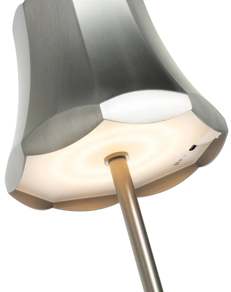 Set de 2 lămpi de masă retro gunmetal reîncărcabile IP44 - Granny