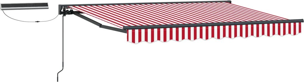 vidaXL Cort electric retractabil Roșu și Alb 3,5 x 2,5 m