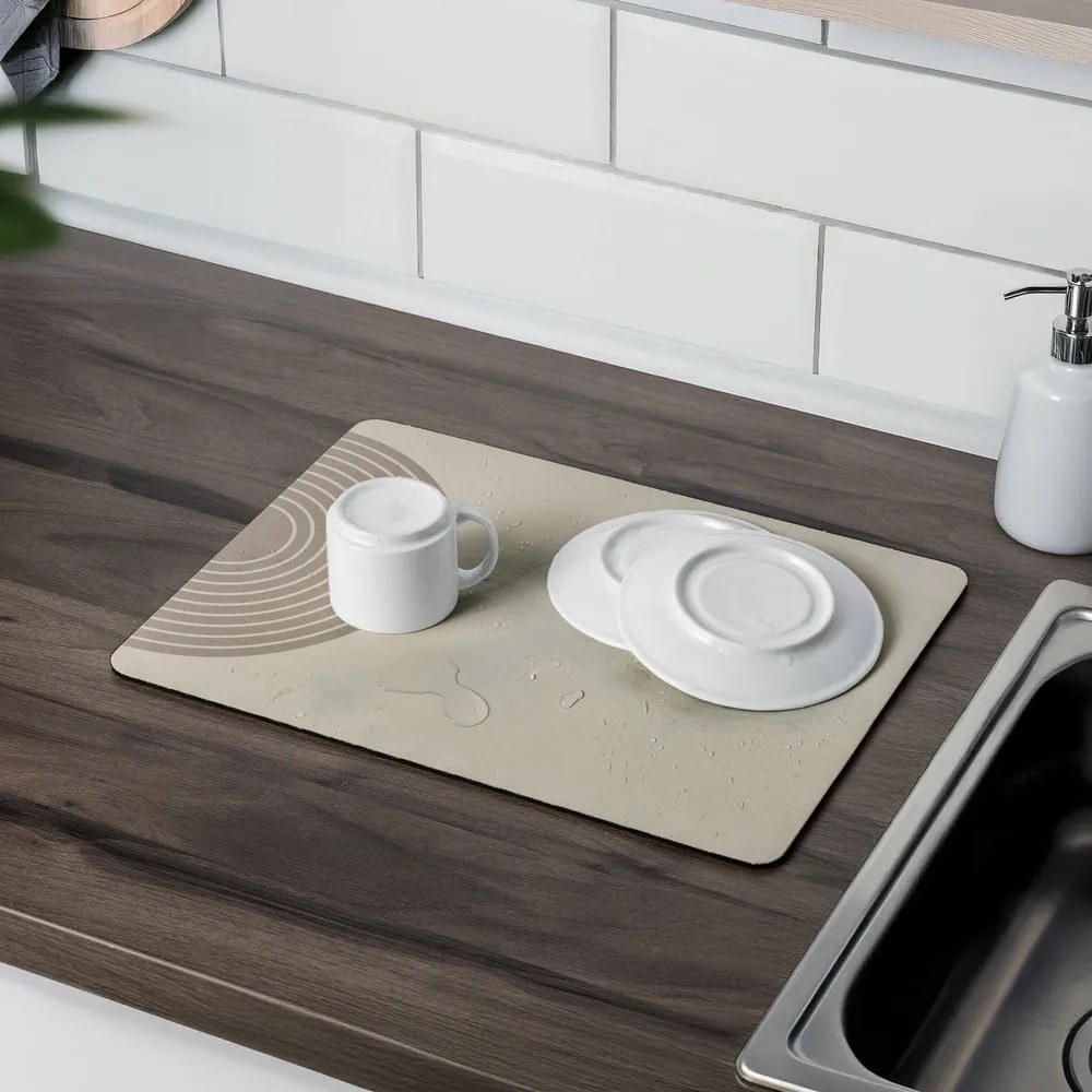 Scurgător de vase bej din cauciuc 40x30 cm Dima – Wenko