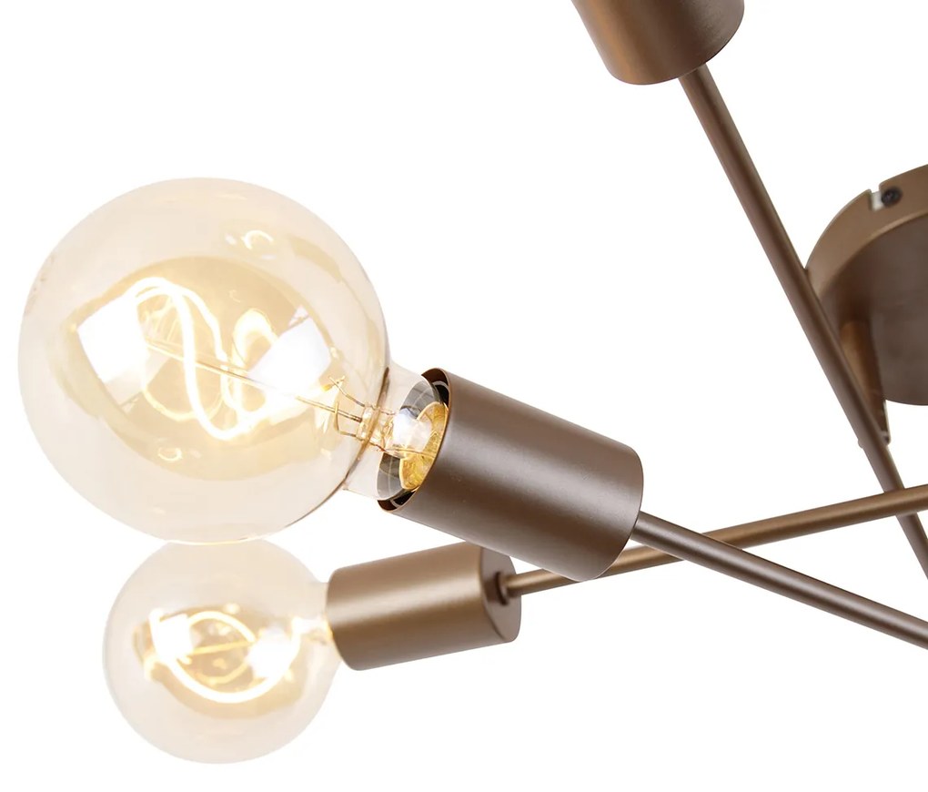 Plafonieră inteligentă bronz închis cu 6 lumini, inclusiv 6 Wifi G95 - Sydney