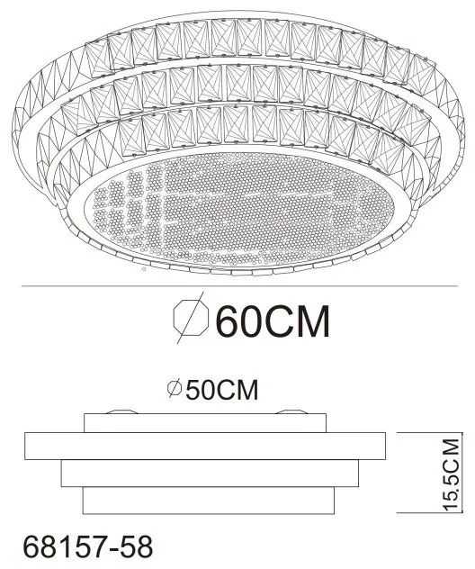 Lustra aplicata LED CCT, Telecomanda KLARA 60cm