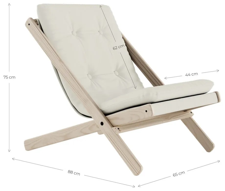 Fotoliu pliabil Karup Design Boogie Raw/Olive Green