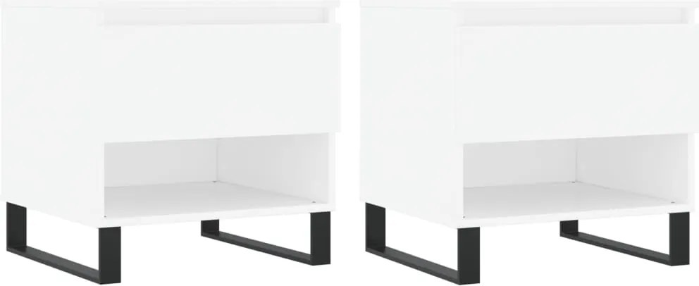 vidaXL Măsuțe de cafea, 2 buc., alb, 50x46x50 cm, lemn compozit