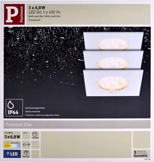 Paulmann 92760 - SET 3x LED Lampă încastrată baie COIN LED/6,8W IP44