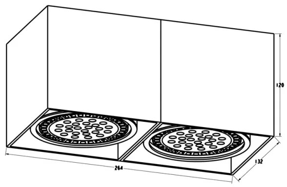 Spot BOX 2 2xGU10-ES111/15W/230V alb Zuma Line ACGU10-116