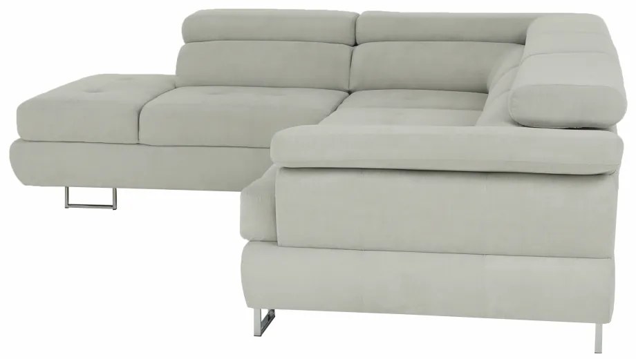 Colţar, material textil gri deschis, model stânga, BUTON P