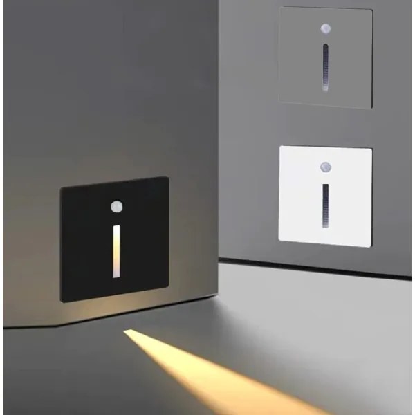 Emithor 70430 - LED lampă scară cu senzor LINE LED/1W/230V negru