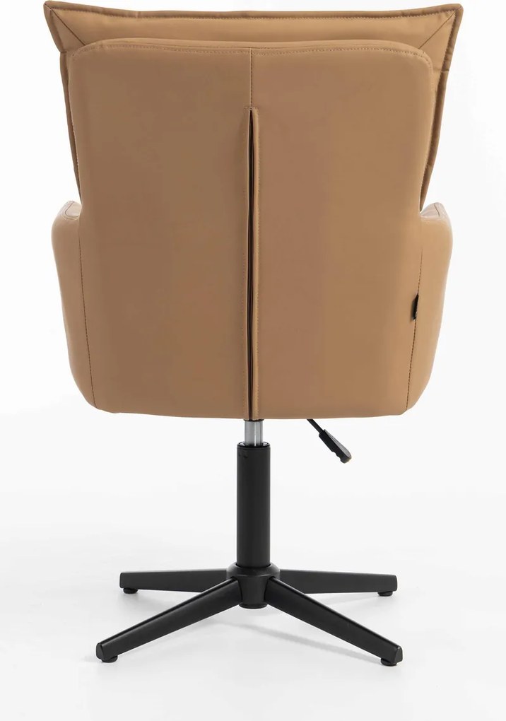 HR250CROSS Scaun Piele Ecologică Premium Soft Culoare Caramel Bază Neagră