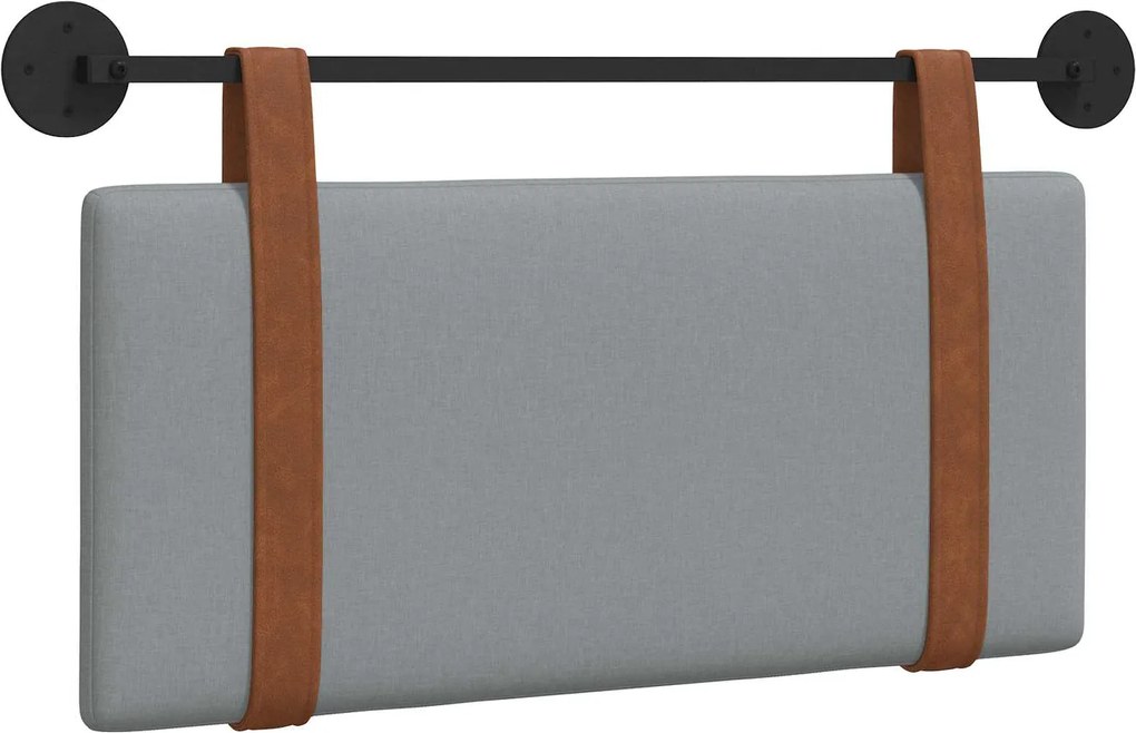 vidaXL Cap de pat suspendat Simplu Gri deschis 90 x 55 x 5 cm PU antic