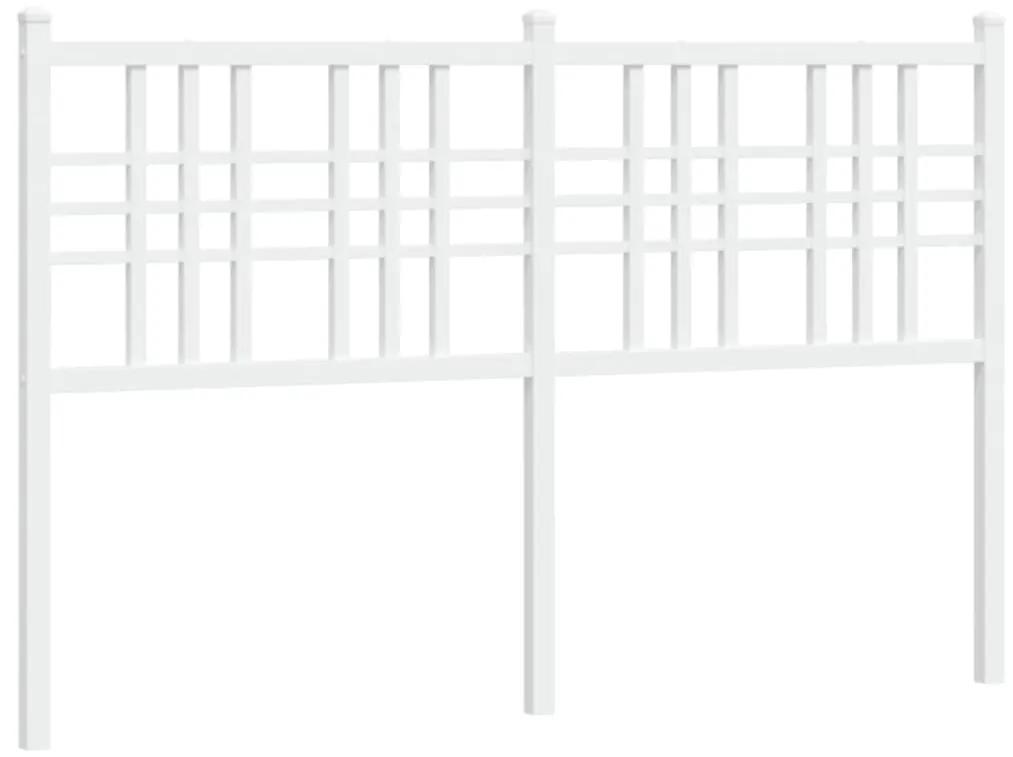 376404 vidaXL Tăblie de pat metalică, alb, 120 cm