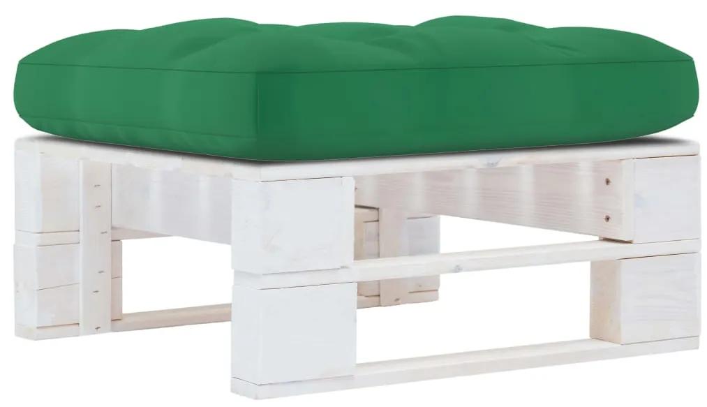 Taburet din paleti de gradina, alb, lemn de pin tratat Verde, suport pentru picioare, Alb, 1