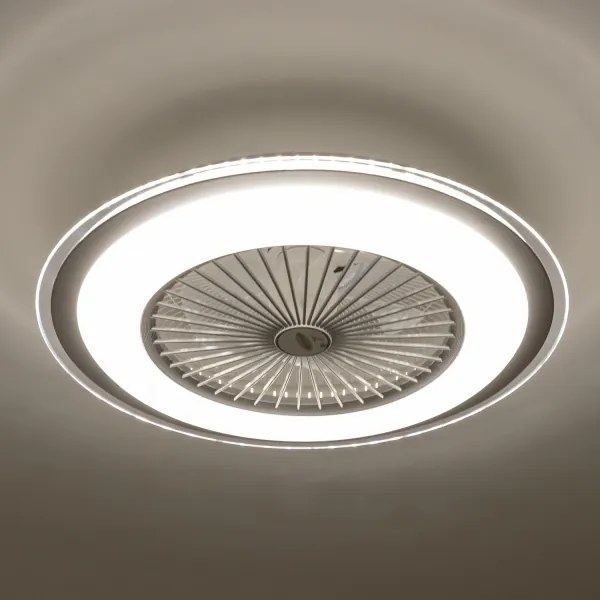 Plafonieră LED dimabilă cu ventilator Brilagi RONDA LED/48W/230V argintiu + telecomandă
