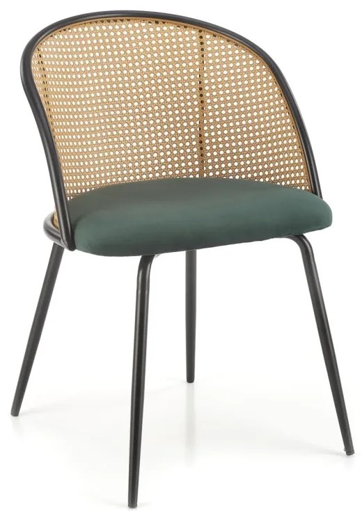 Scaun K508 ratan – velvet verde