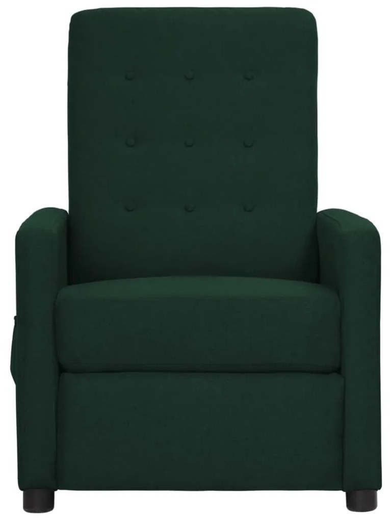 338996 vidaXL Fotoliu de masaj, verde închis, material textil