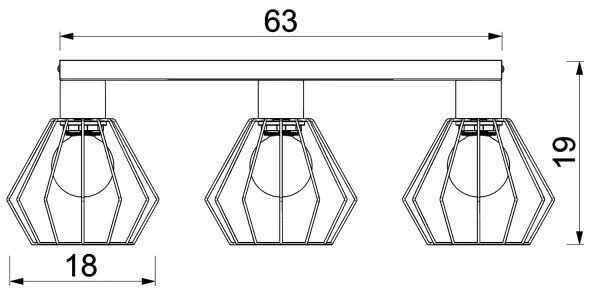 Spot LETI 3xE27/15W/230V negru