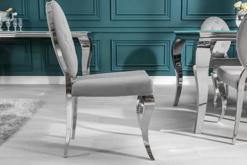 Neînvins Scaun de lux Modern baroc gri catifea