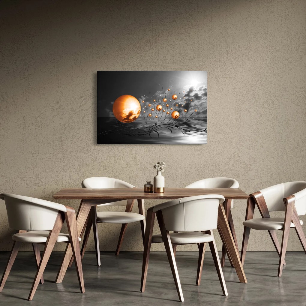 Tabloul bilelor portocalii abstarcte (90x60 cm)