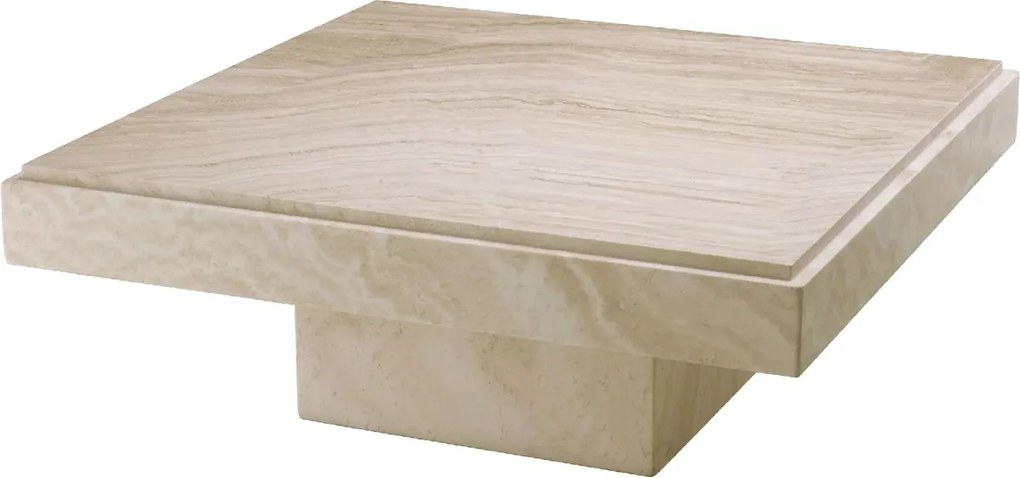 Masuta de cafea design LUX din travertin Sartoria, 83x83cm
