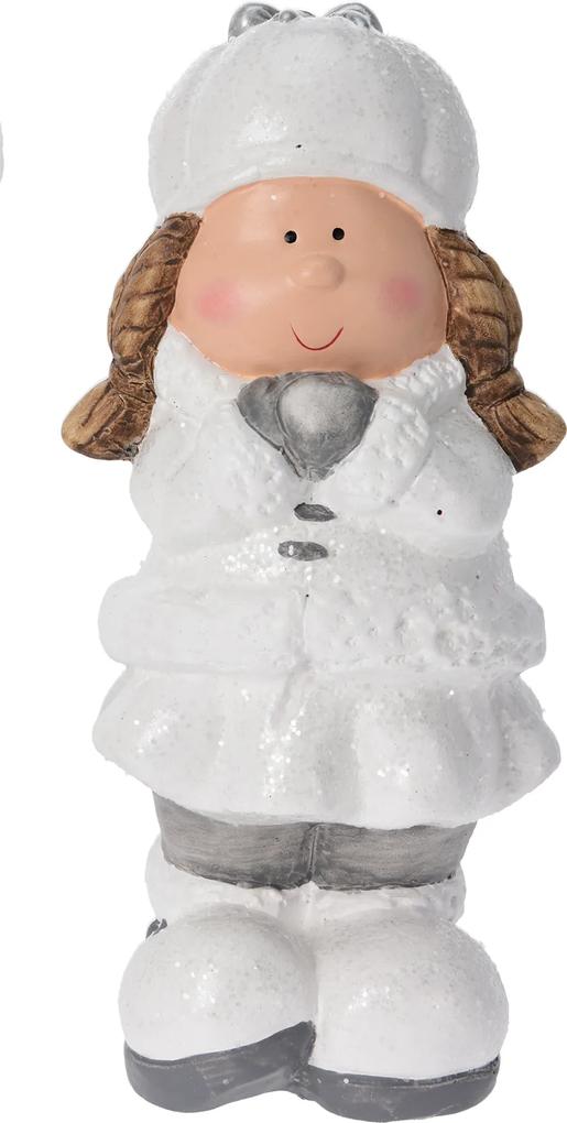 Figurina fetita costum iarna, in picioare, 22 cm