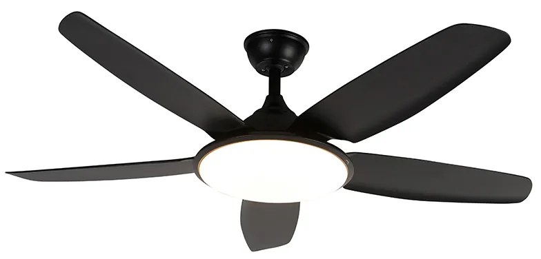 Ventilator de tavan negru 130cm incl. LED Dimmable cu telecomandă - Vifte