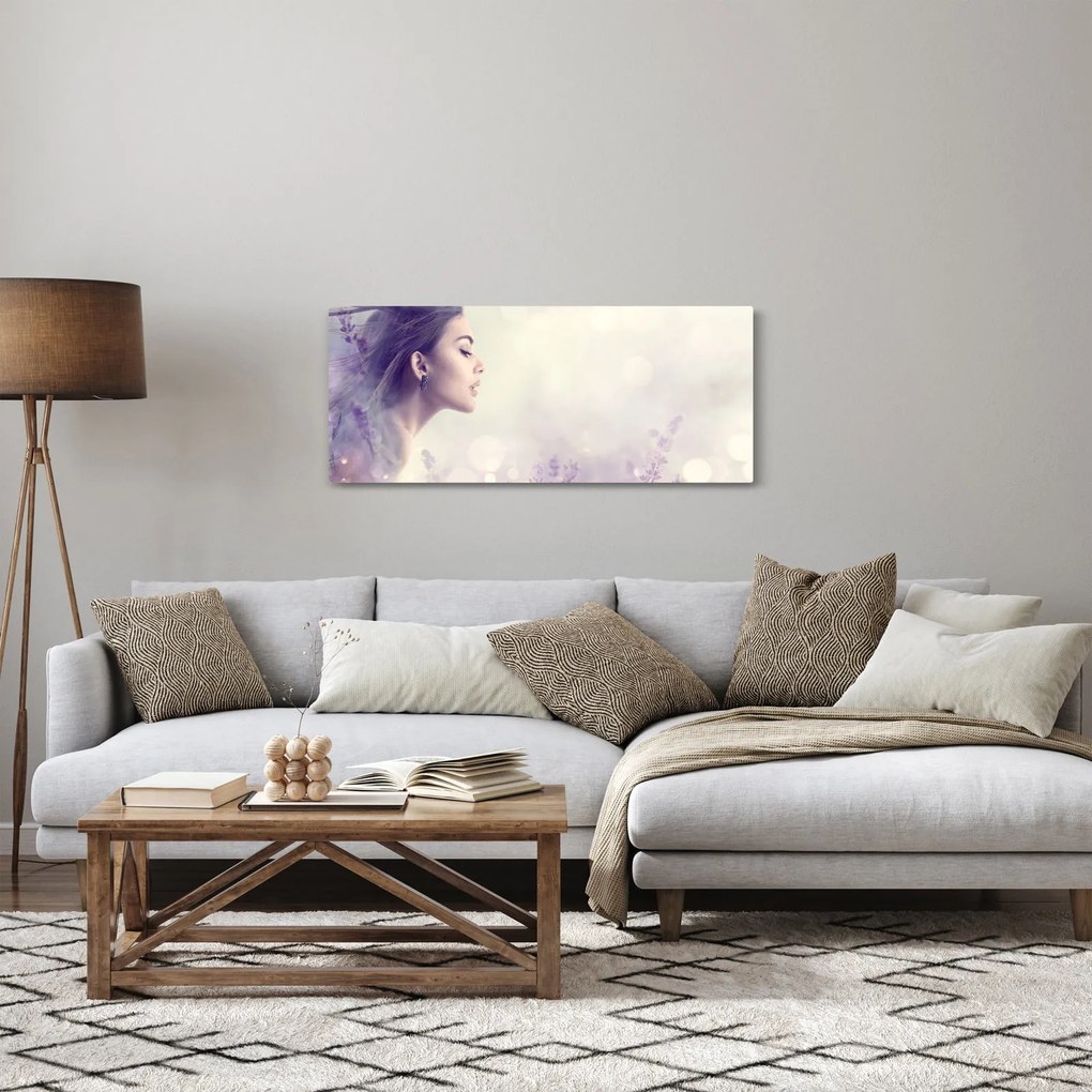 Tablou - Femeia cu lavandă (120x50 cm)