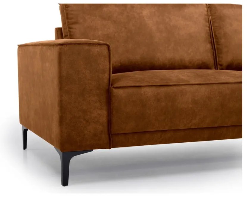 Colțar maro coniac cu tapițerie din imitație de piele (colț pe partea stângă /în formă de "U") Copenhagen – Scandic
