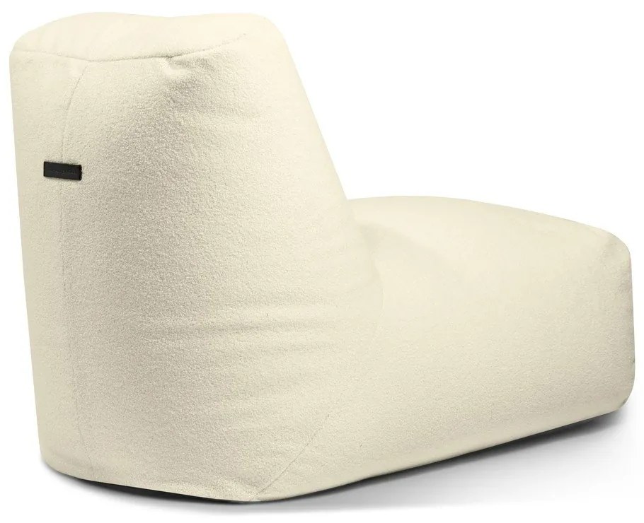 Fotoliu bean bag crem cu tapițerie din țesătură bouclé Tube – SLOWDOWN