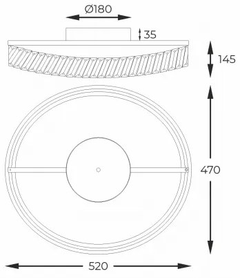 Zuma Line MX3317-1-3GT - Corp de iluminat LED dimabil GANO LED/36W/230V Ø 52 cm aur roz